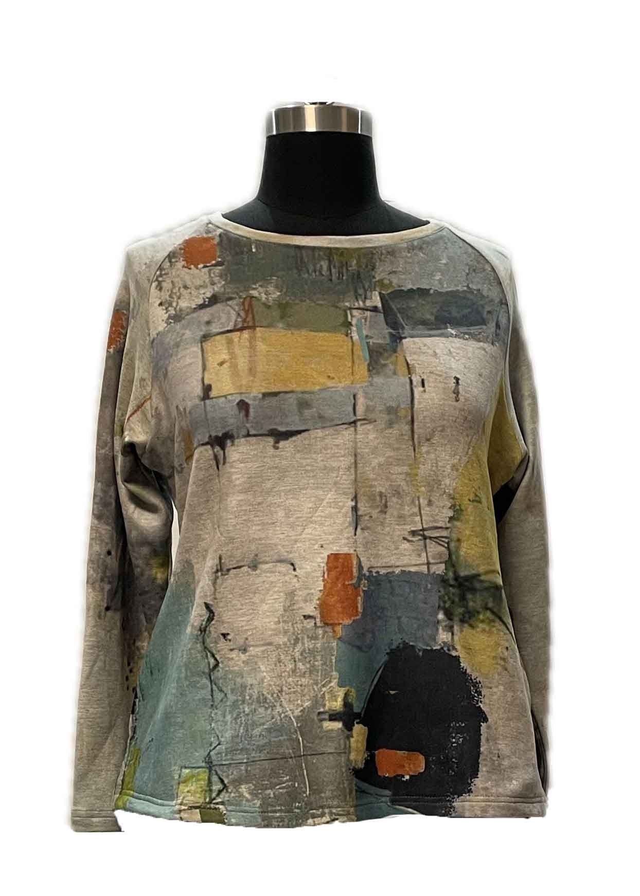 Artist Print Knit Crewneck Top