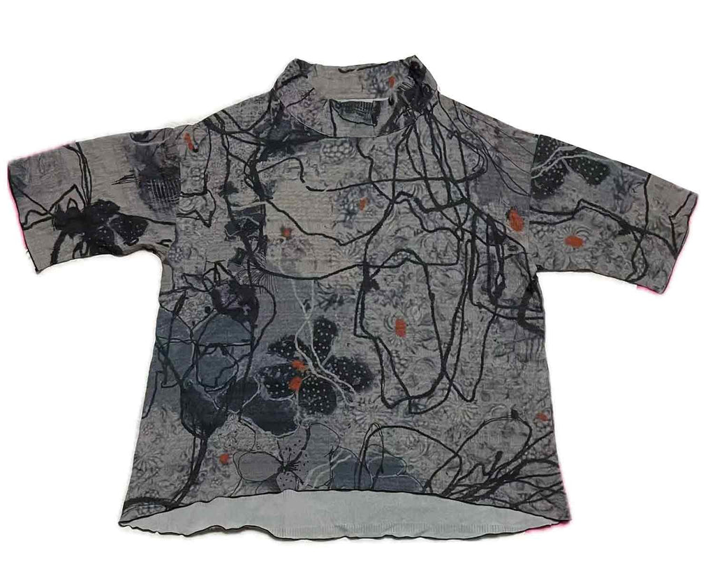 3 Potato Artist Print Hi-Lo Tunic Top FLWC