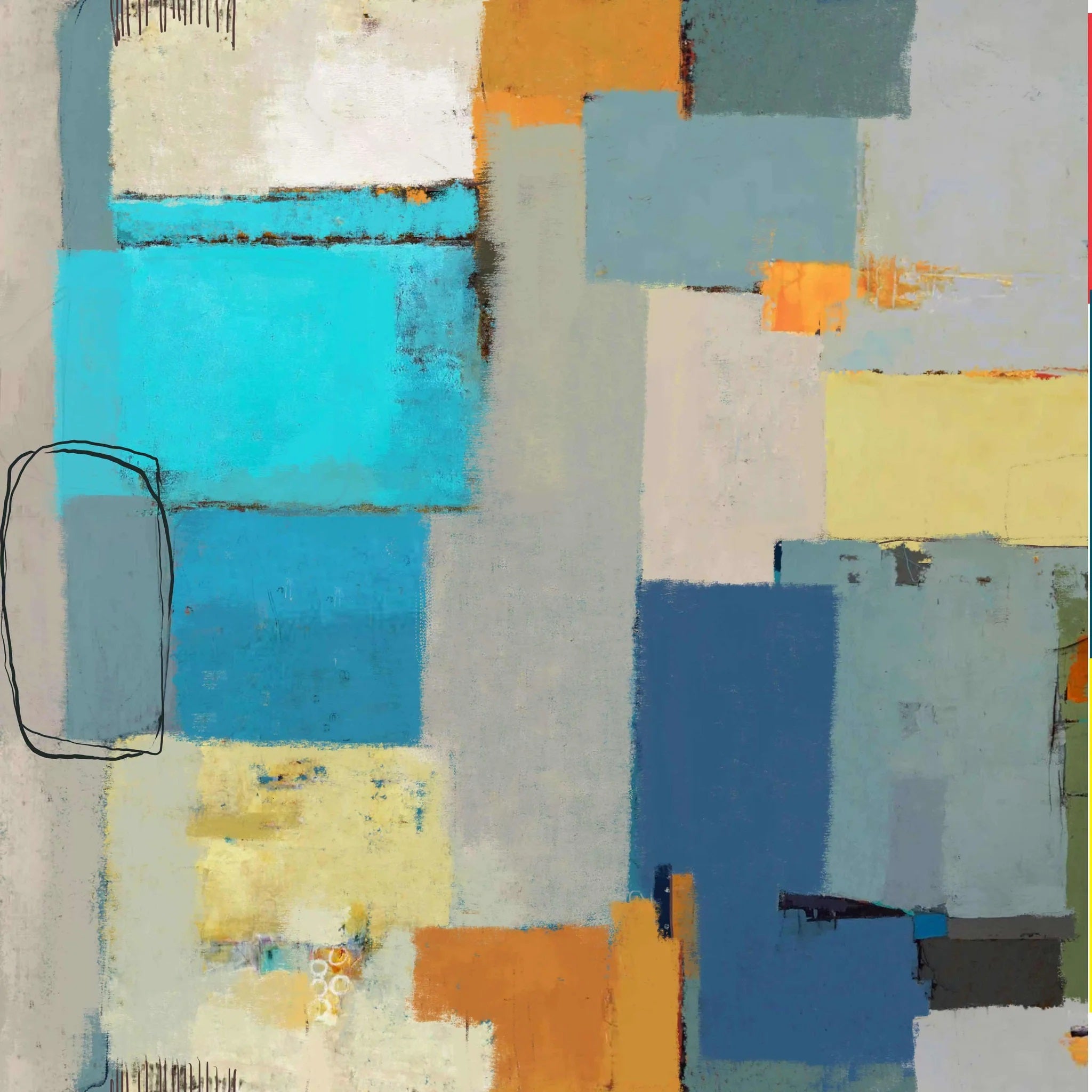 Artist Print Mock Neck Top