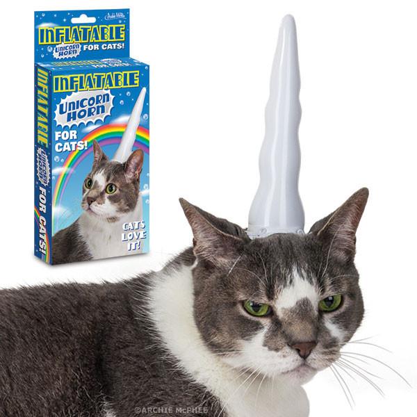 Inflatable Unicorn Horn Cats