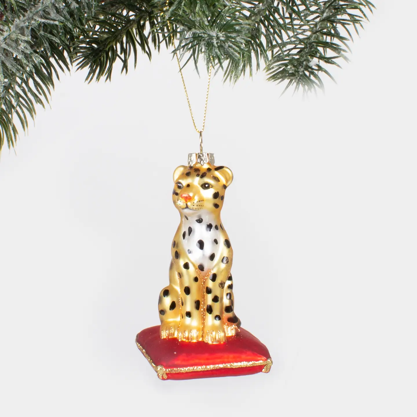 Leopard Glass Ornament