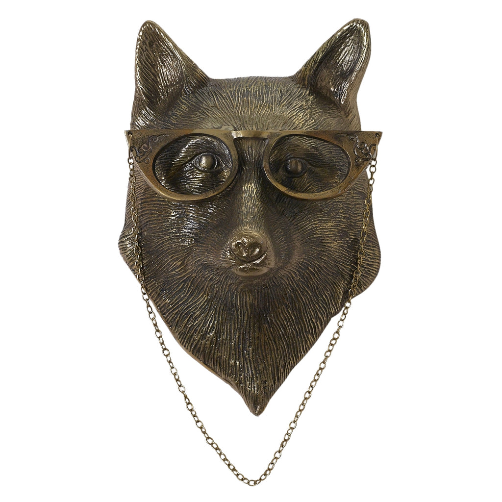 Eloise Wolf Wall Mounted Brass Decor