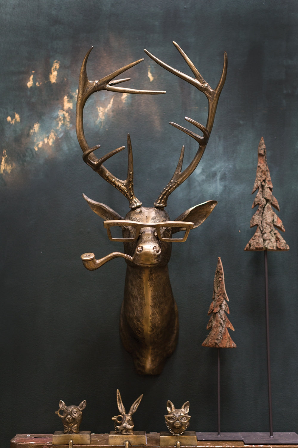 Frankie Deer Wall Mounted Brass Decor