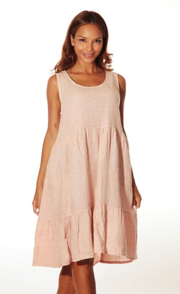 Linen Scoopneck Dress | Take 30% Off