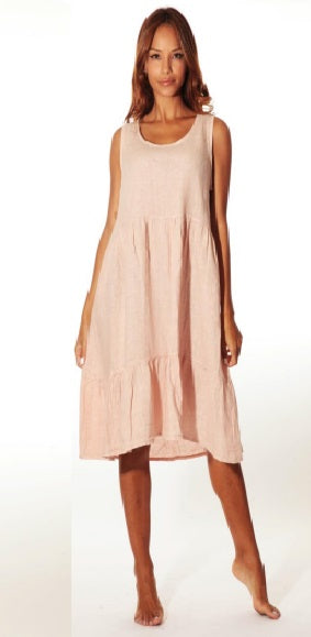 Linen Scoopneck Dress | Take 30% Off