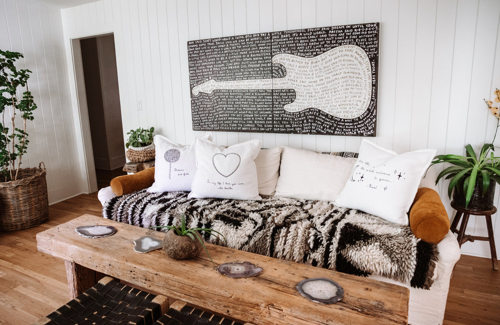 Legends Guitar Art Print Black