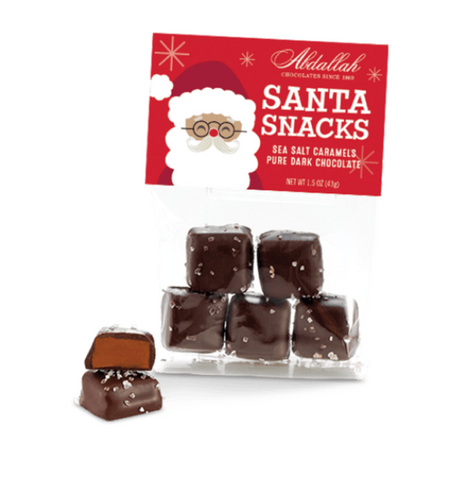 Abdallah Candies Santa Snacks Sea Salt Caramels Pure Dark Chocolate