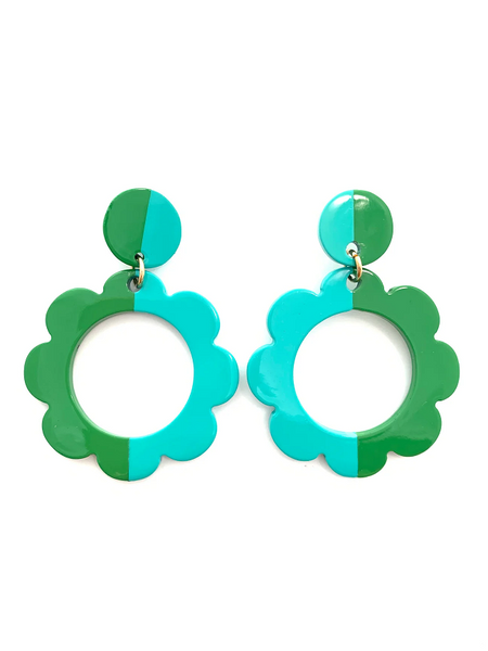 Color Block Flower Earrings / Click for Full Selection