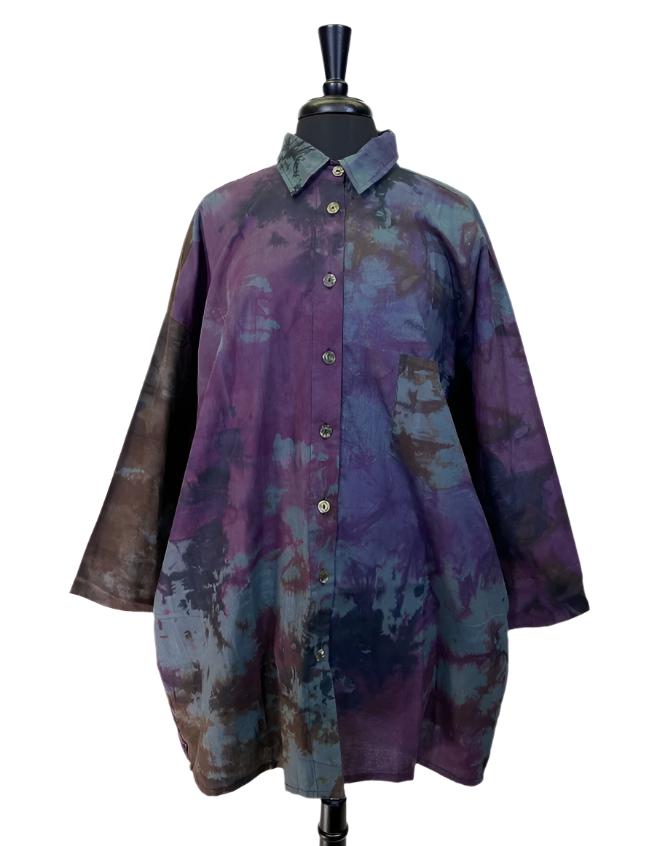 Adverb Clothing Because Buttons Tunic in Purple