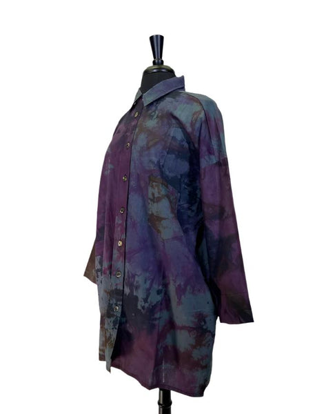 Adverb Clothing Because Buttons Tunic in Purple