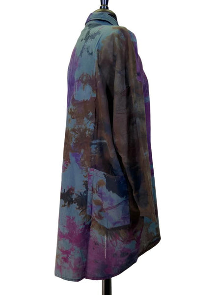 Adverb Clothing Because Buttons Tunic in Purple