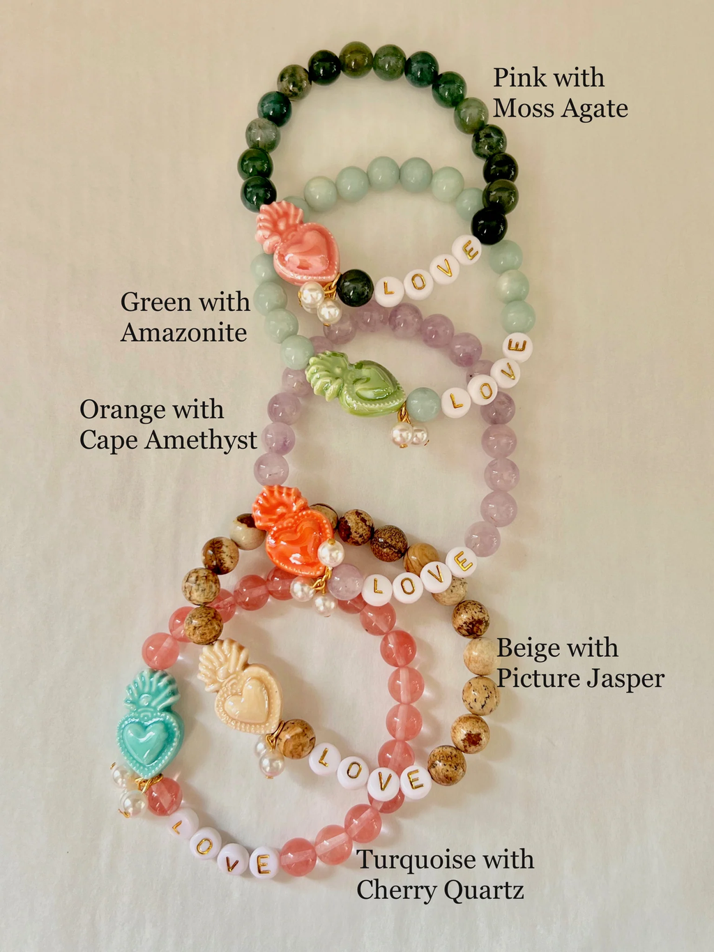 Aimée "LOVE" Bracelet / Click for Colors