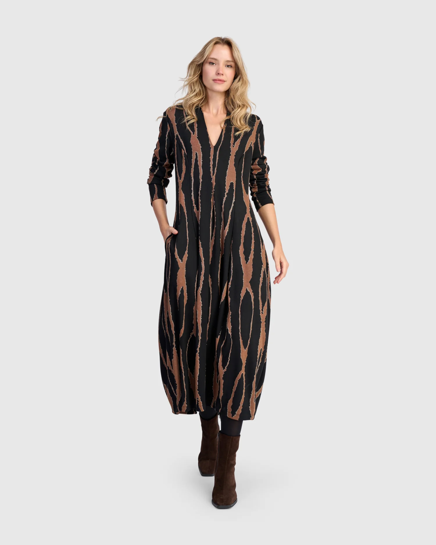 Alembika's Willow Cocoon Dress in Wood
