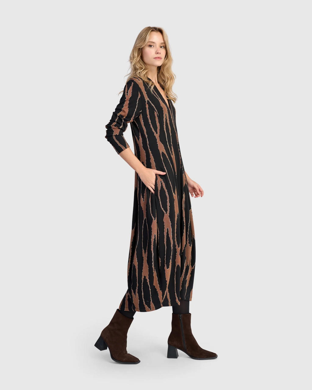 Alembika's Willow Cocoon Dress in Wood