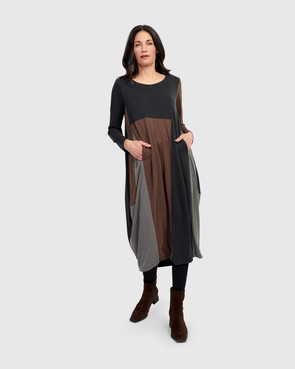 Alembika's Drift Relaxed Cupro Midi Dress in Mix