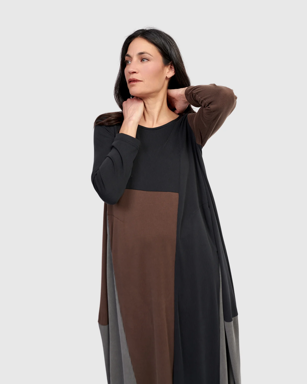 Alembika's Drift Relaxed Cupro Midi Dress in Mix
