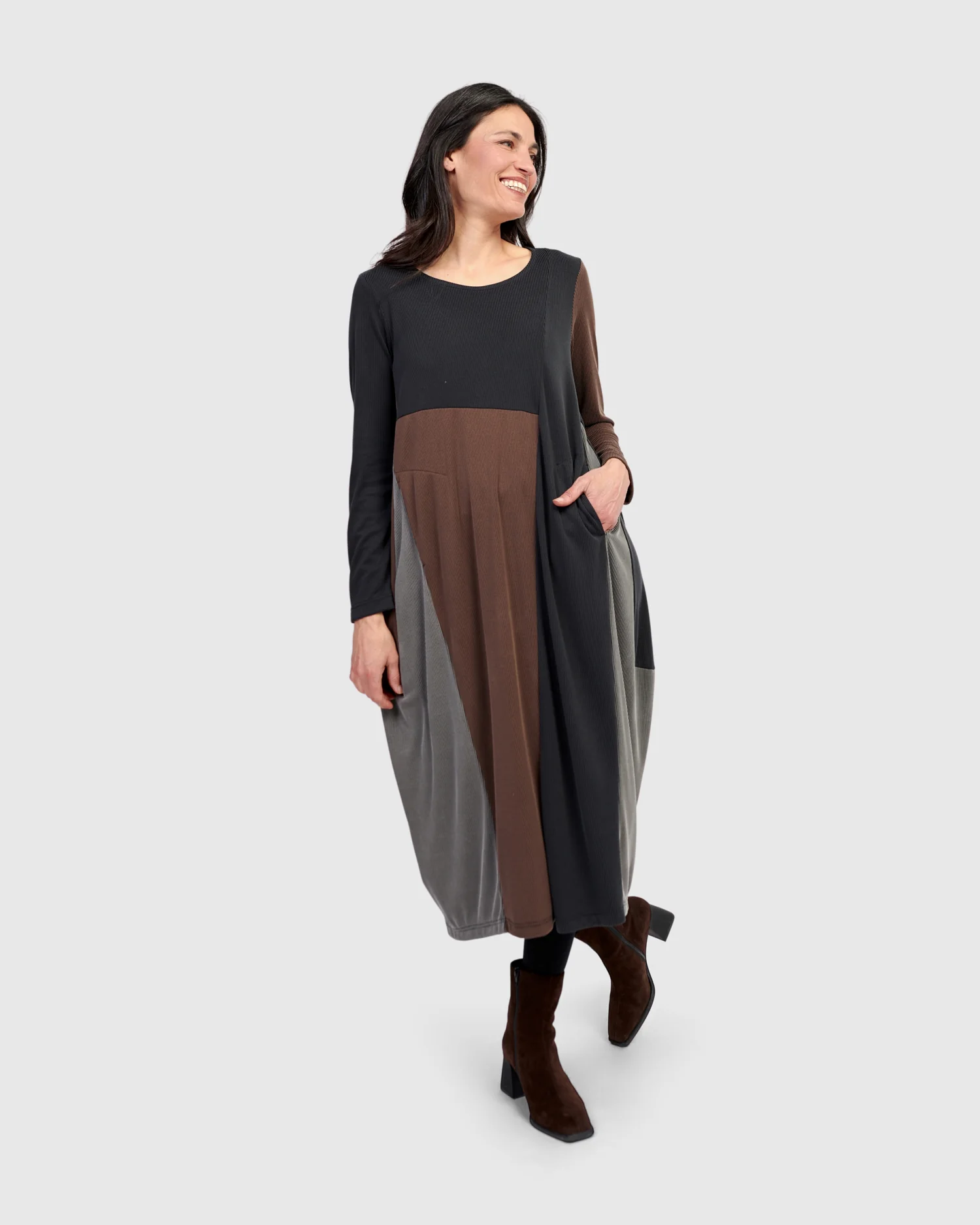 Alembika's Drift Relaxed Cupro Midi Dress in Mix