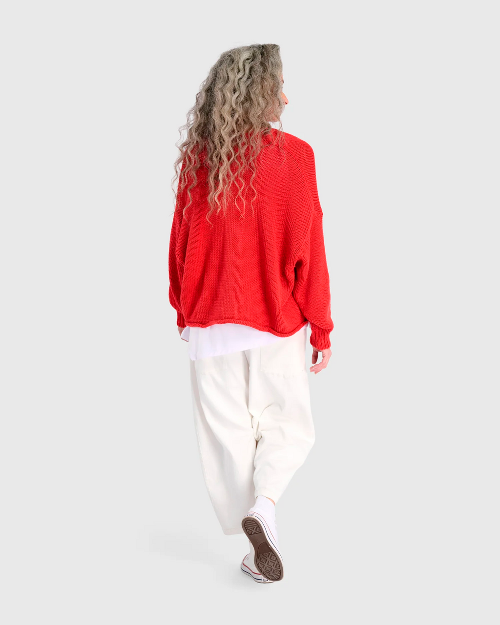 Alembika Simply Slouchy Cardigan in Coral Red