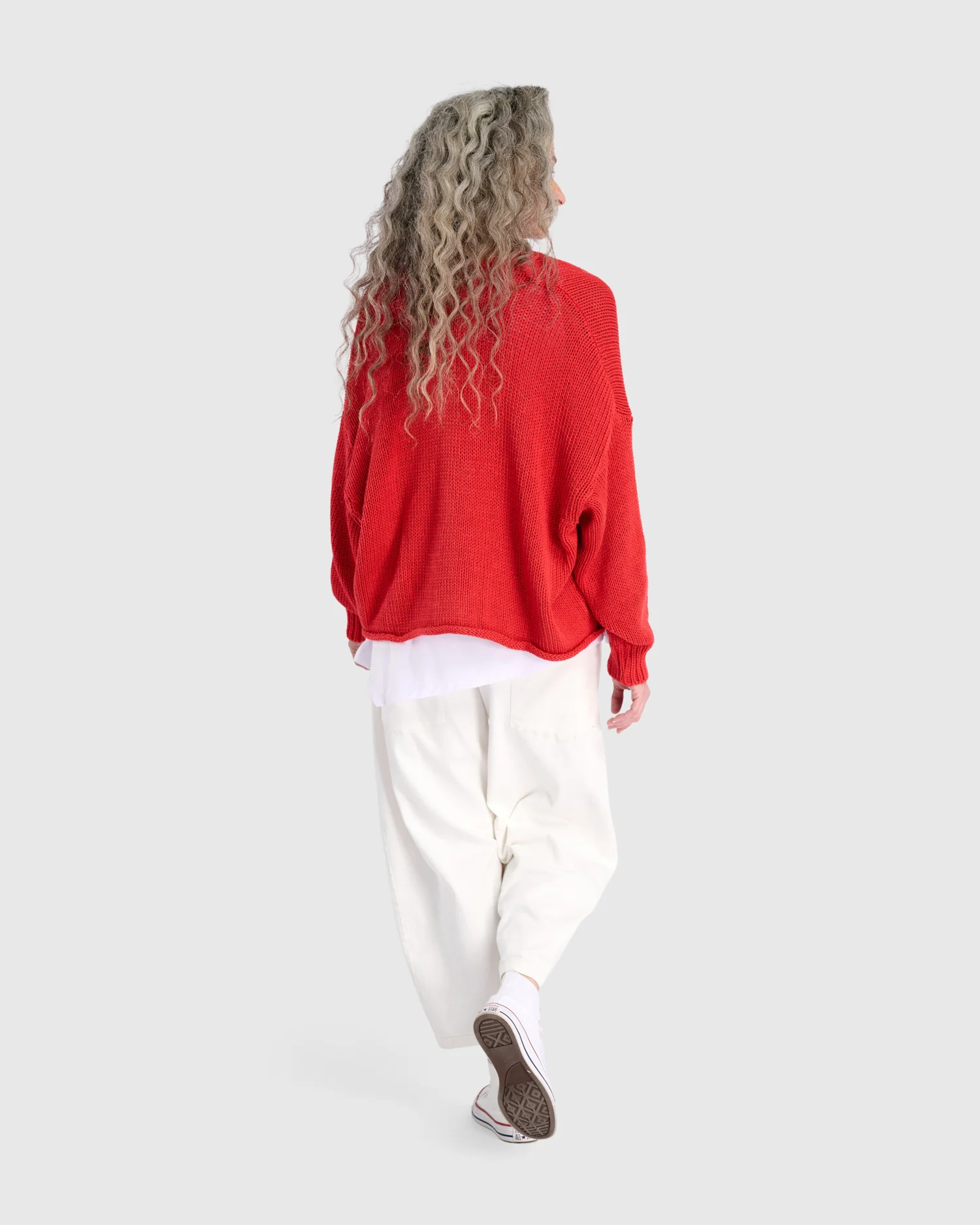 Alembika Simply Slouchy Cardigan in Coral Red