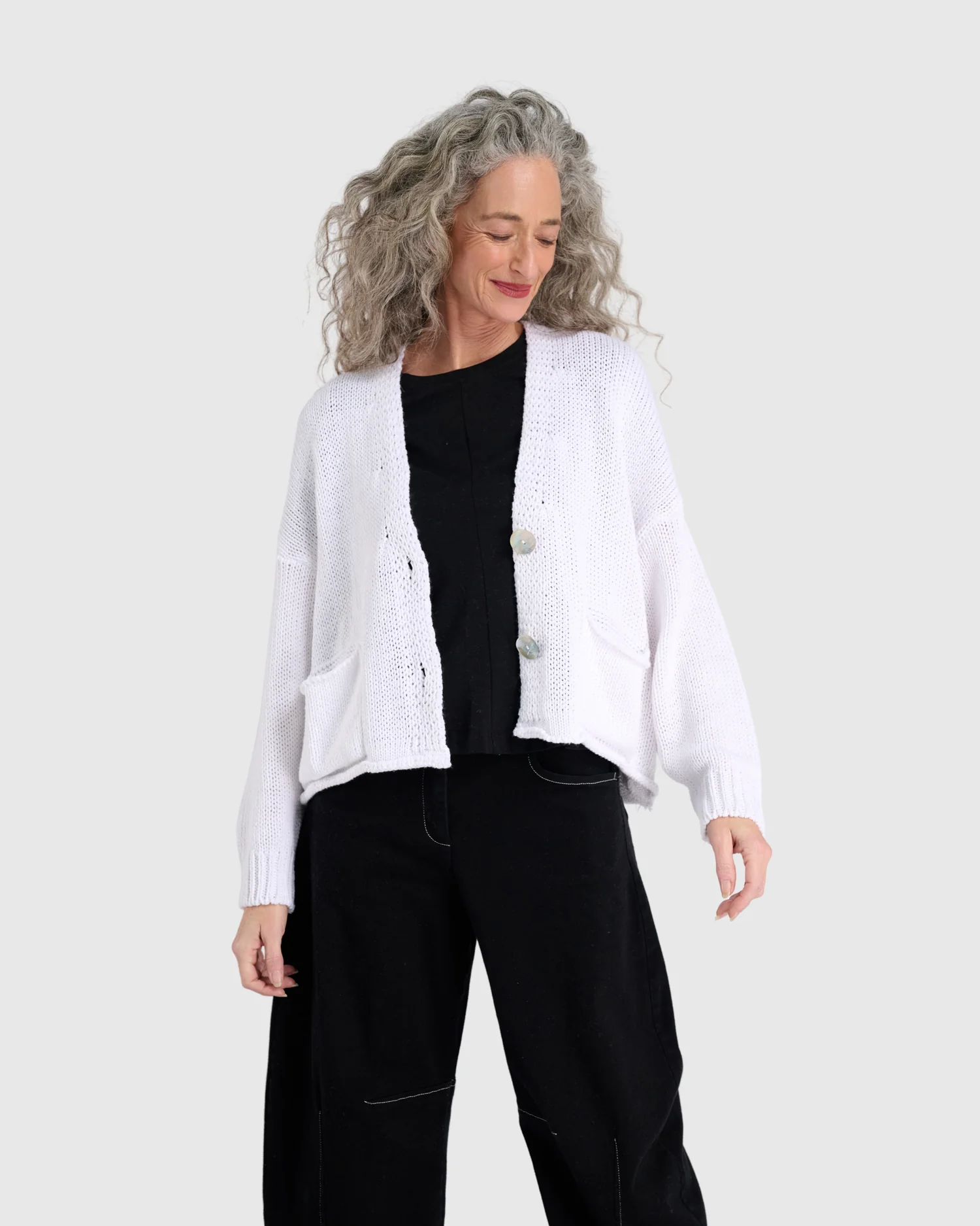 Alembika Simply Slouchy Cardigan in White