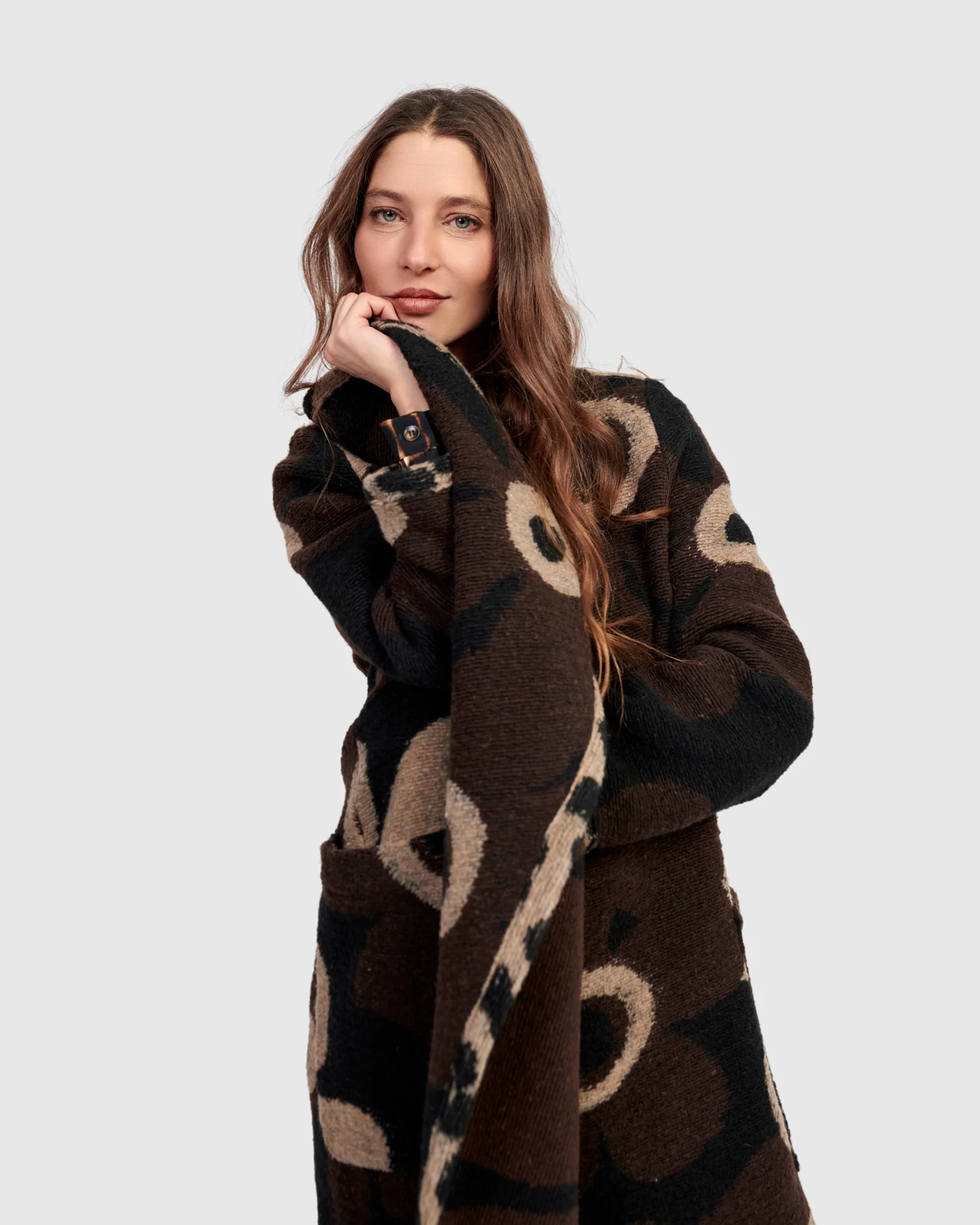 Alembika's Jamboree Cozy Draped Coat in Floral