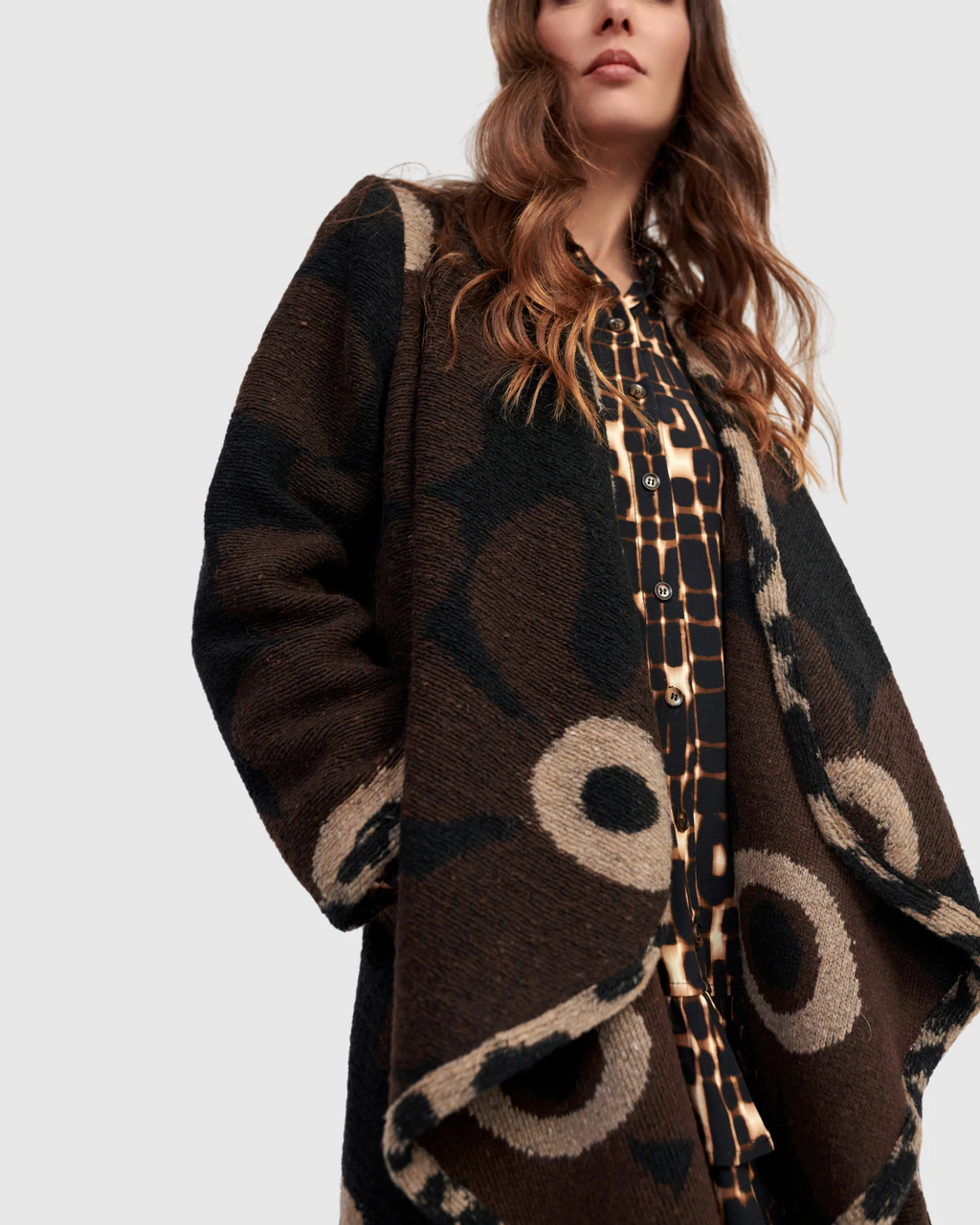 Alembika's Jamboree Cozy Draped Coat in Floral