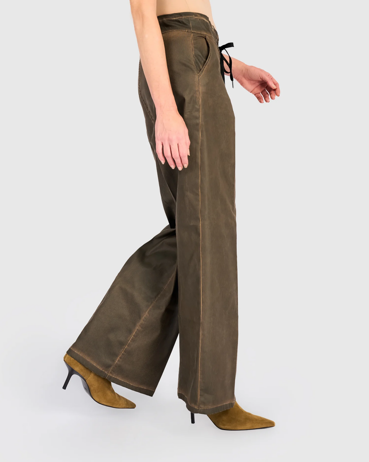 Alembika Pinstripe Wide Legs Stretch Jeans