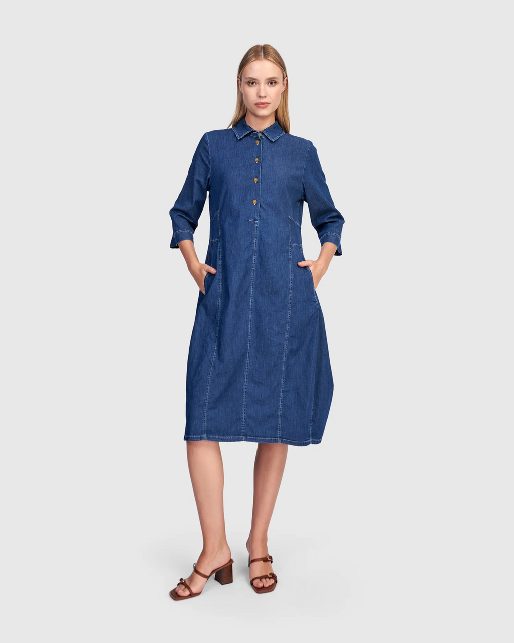 Alembika's Harper Shirt Dress in Denim