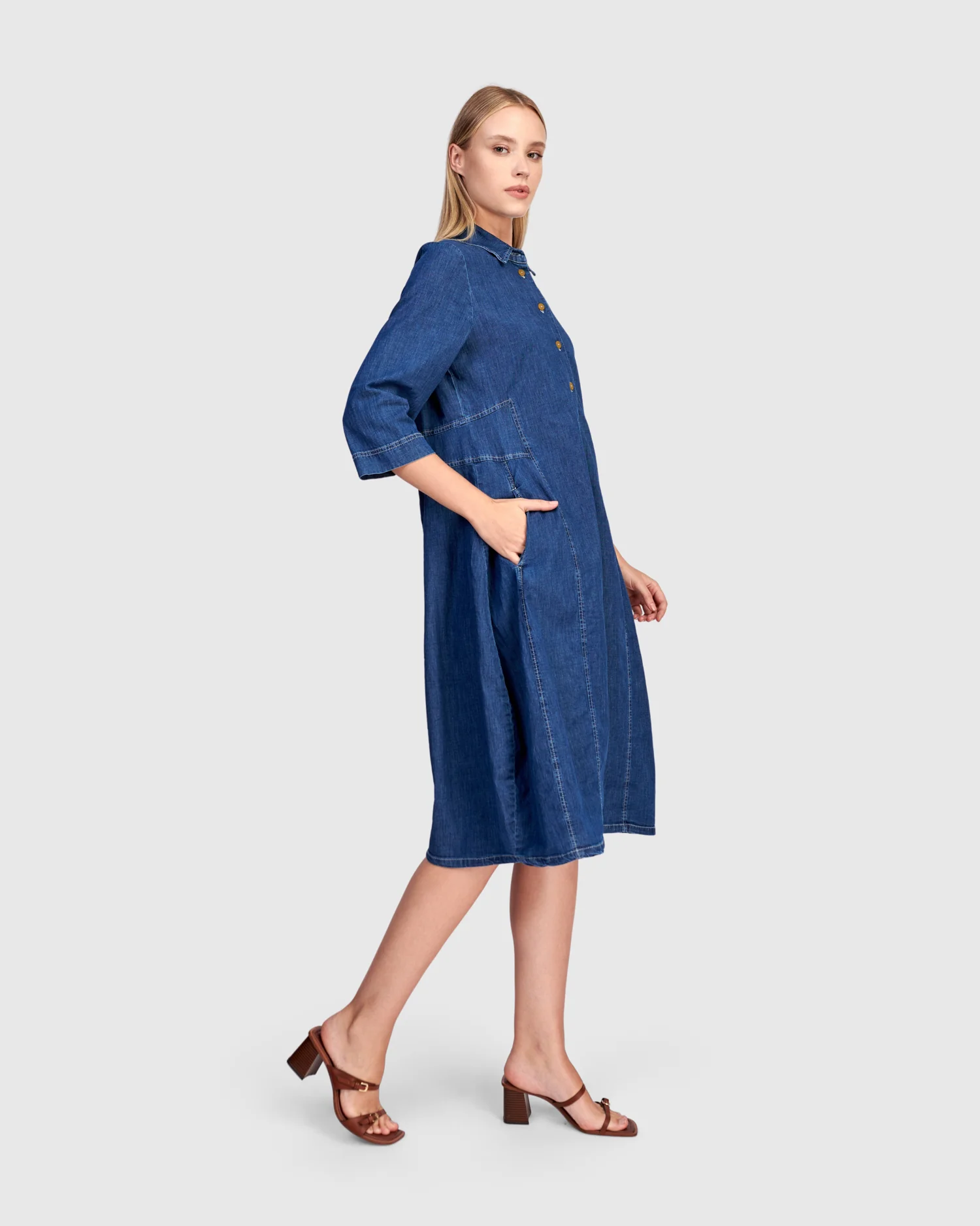 Alembika's Harper Shirt Dress in Denim