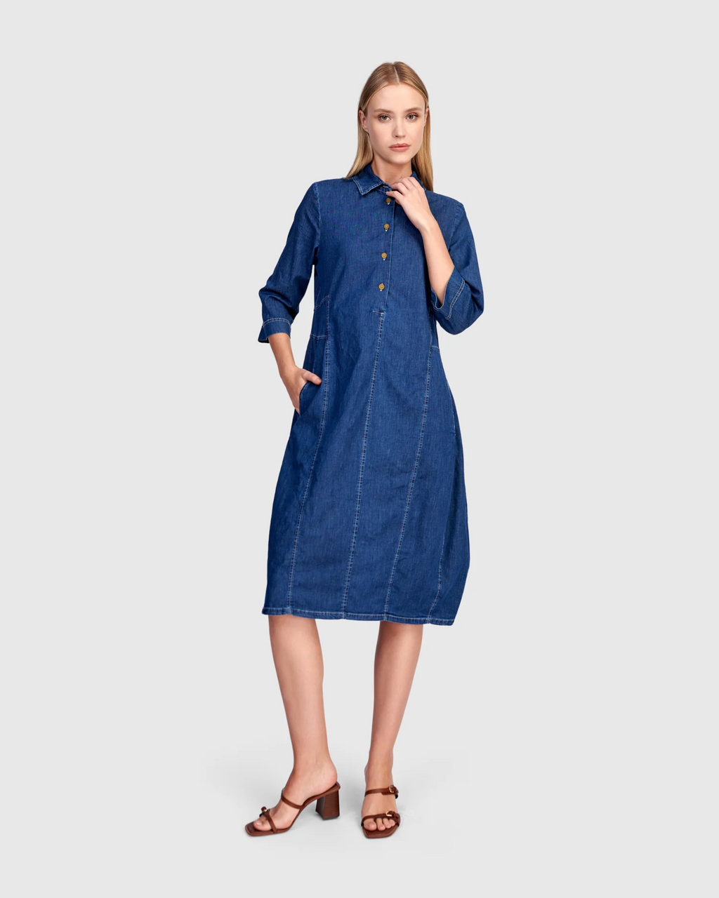 Alembika's Harper Shirt Dress in Denim