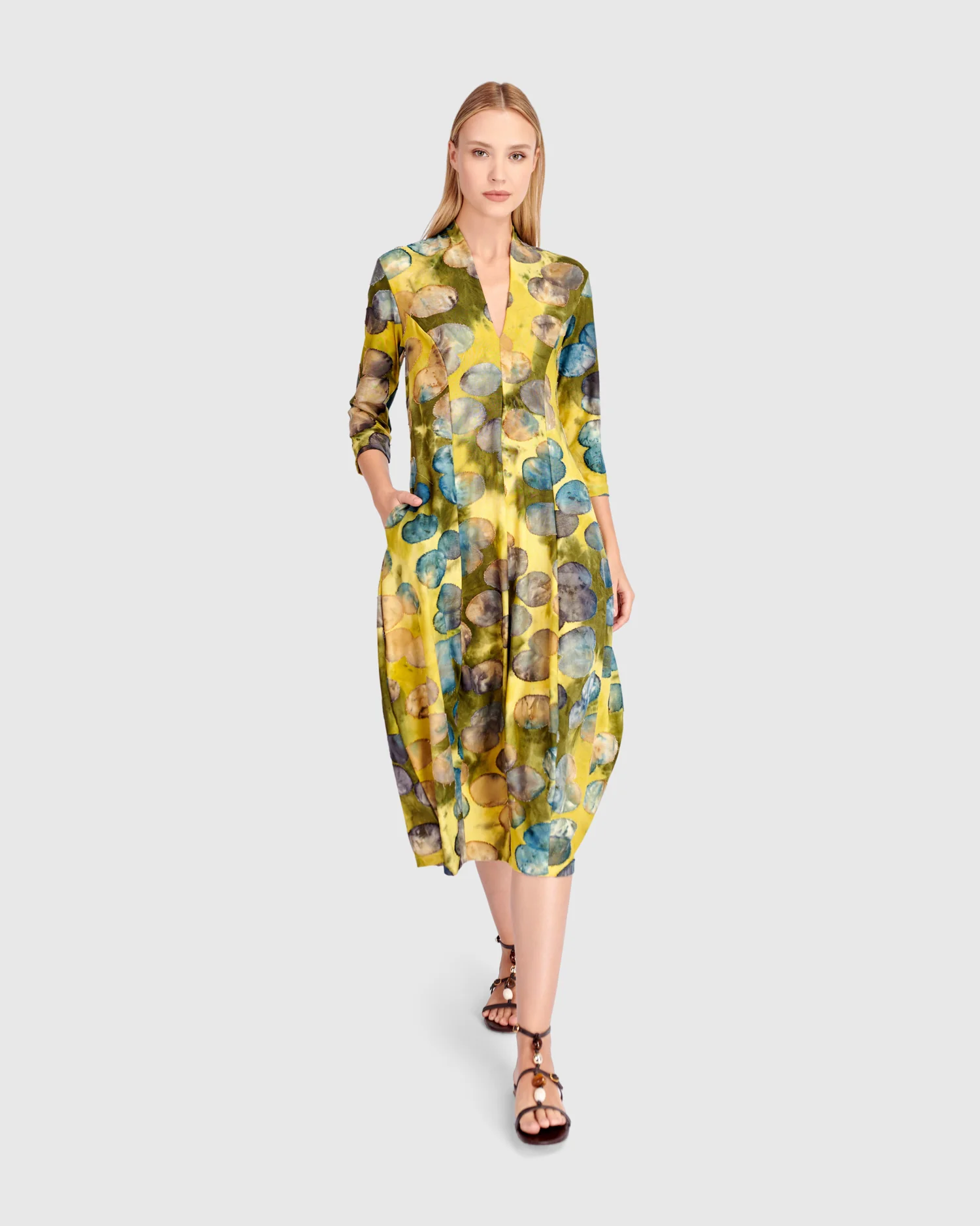 Alembika's Saffron Cocoon Dress in Orbits