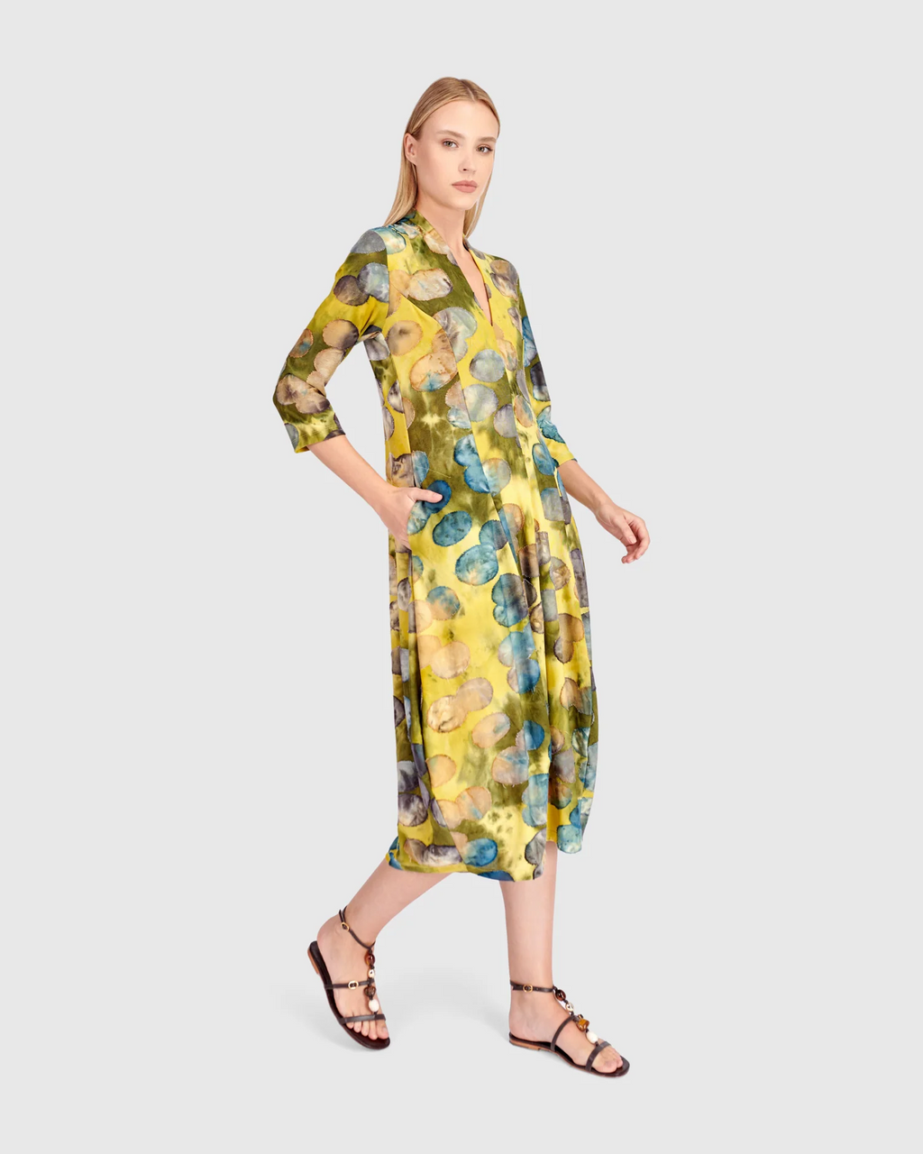 Alembika's Saffron Cocoon Dress in Orbits