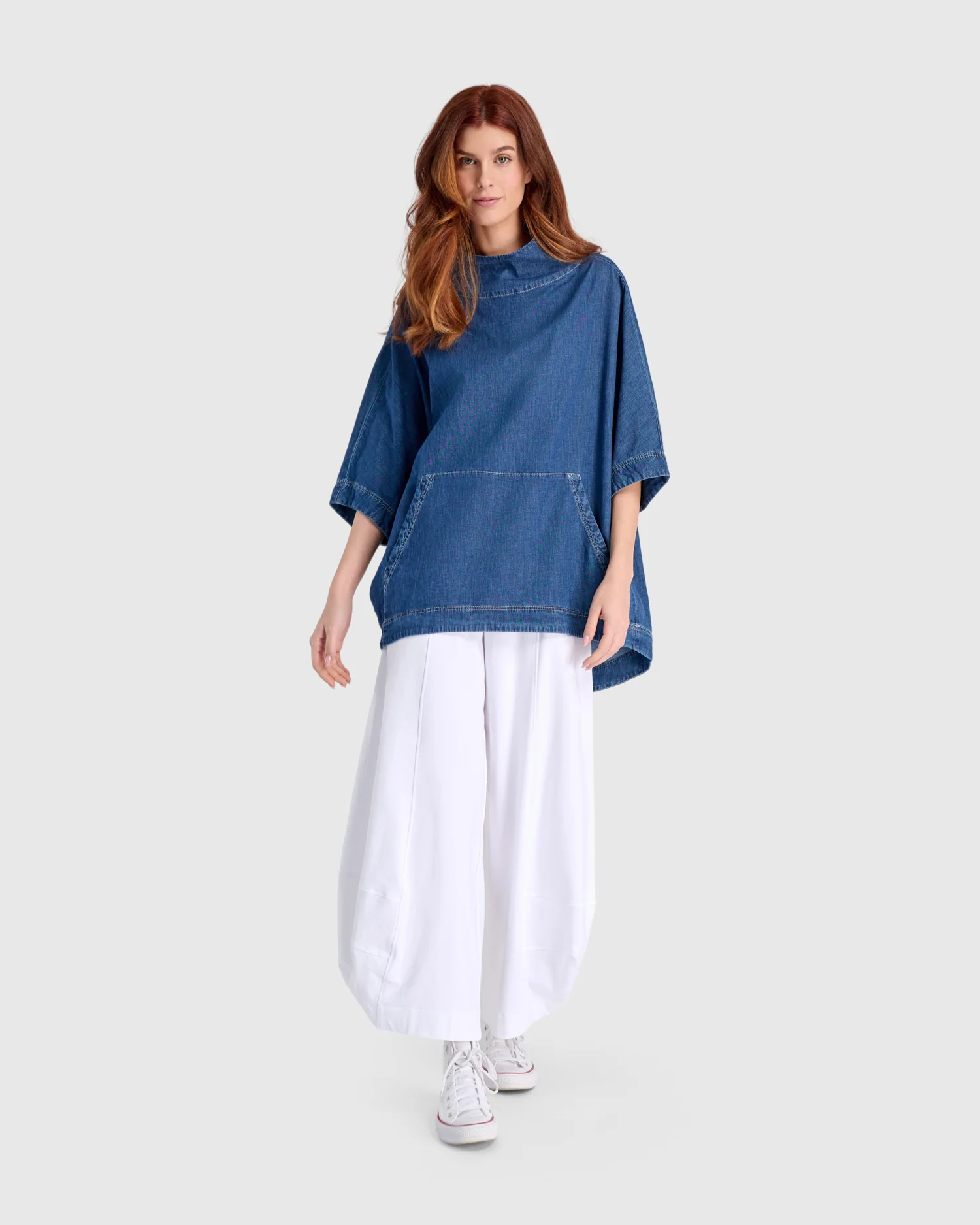 Alembika's Perfect Pullover Top in Denim