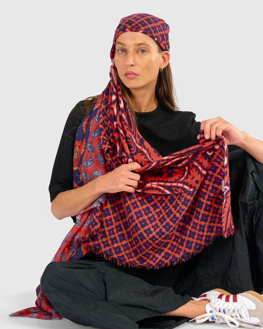 Alembika Crimson Fairground Paisley Scarf