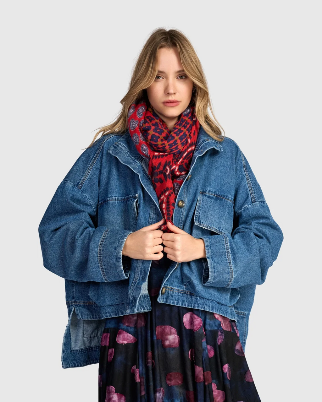 Alembika Crimson Fairground Paisley Scarf