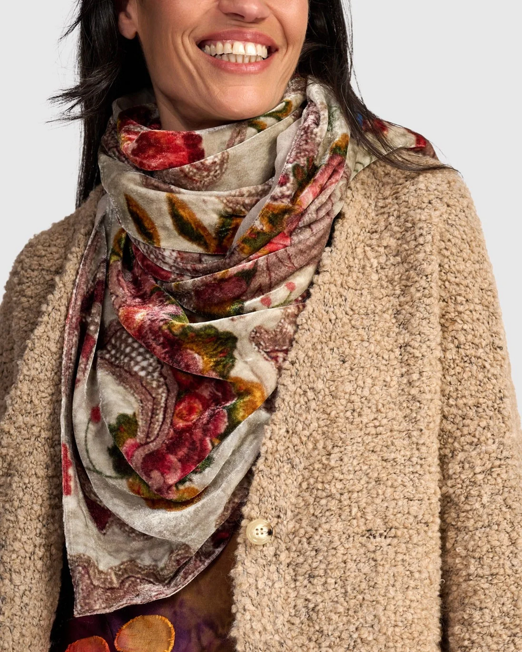 Alembika Almond Botanic Mango Velvet Scarf