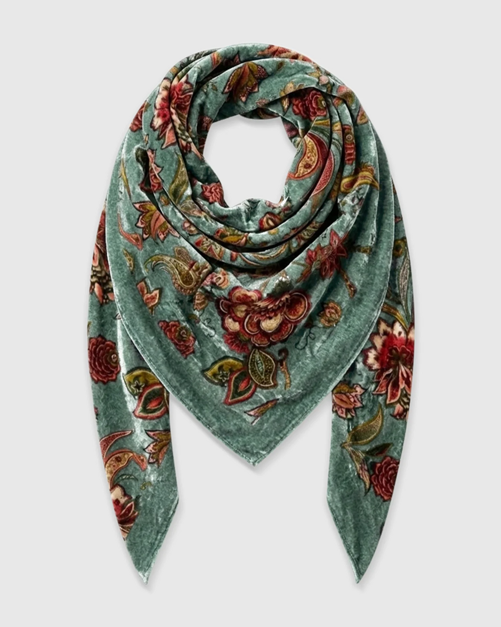 Alembika Steel Blue Mango Velvet Scarf