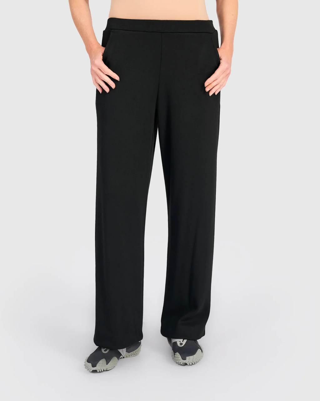 Alembika's full-length Smoothing Straight Pants in Black