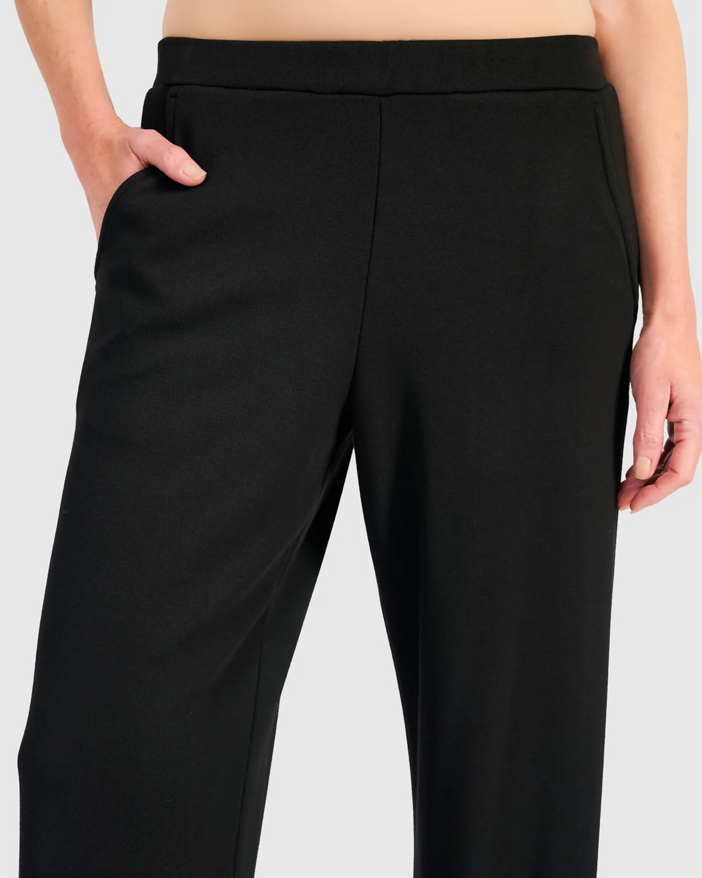 Alembika's full-length Smoothing Straight Pants in Black
