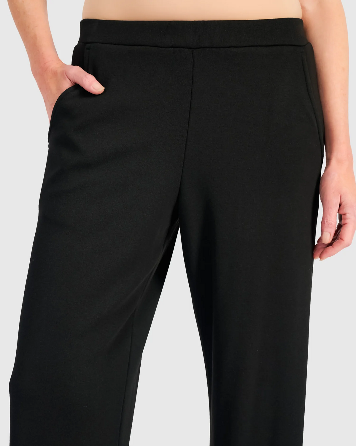 Alembika's full-length Smoothing Straight Pants in Black