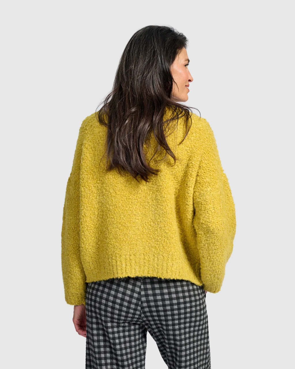 Alembika's relaxed Teddy Boucle Cardigan in Honey