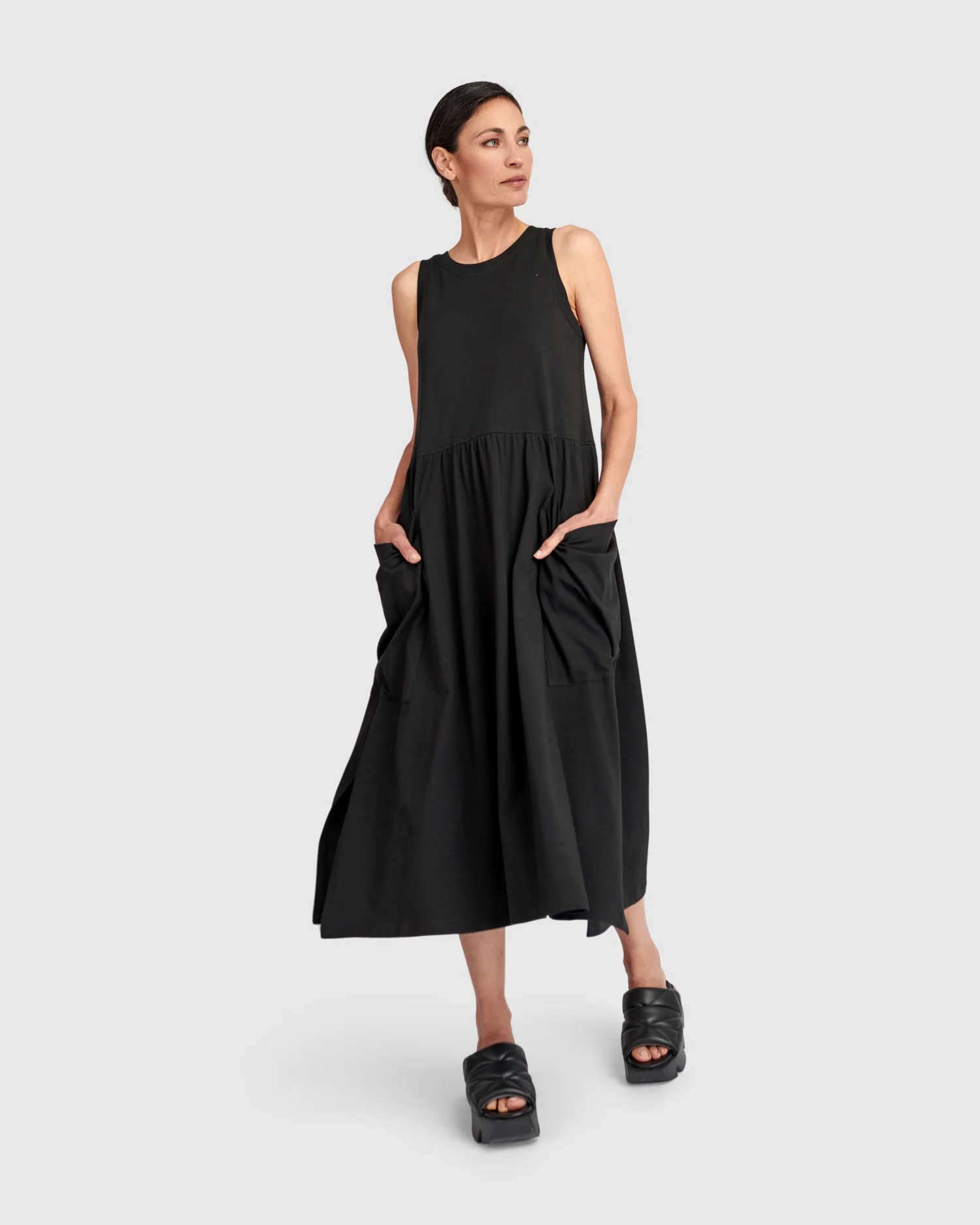 Alembika's Urban Staple Pocket Tank Dress in Black