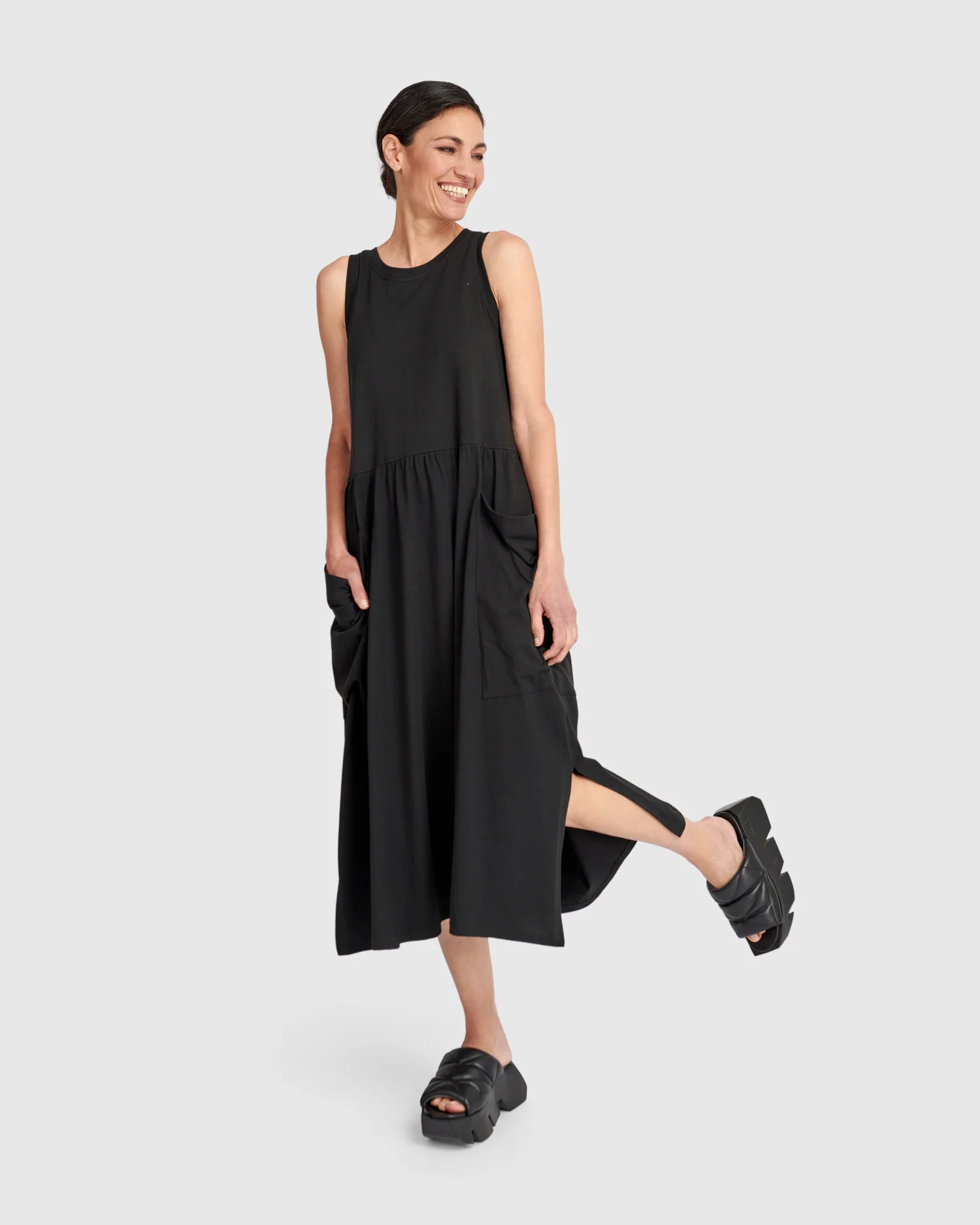 Alembika's Urban Staple Pocket Tank Dress in Black
