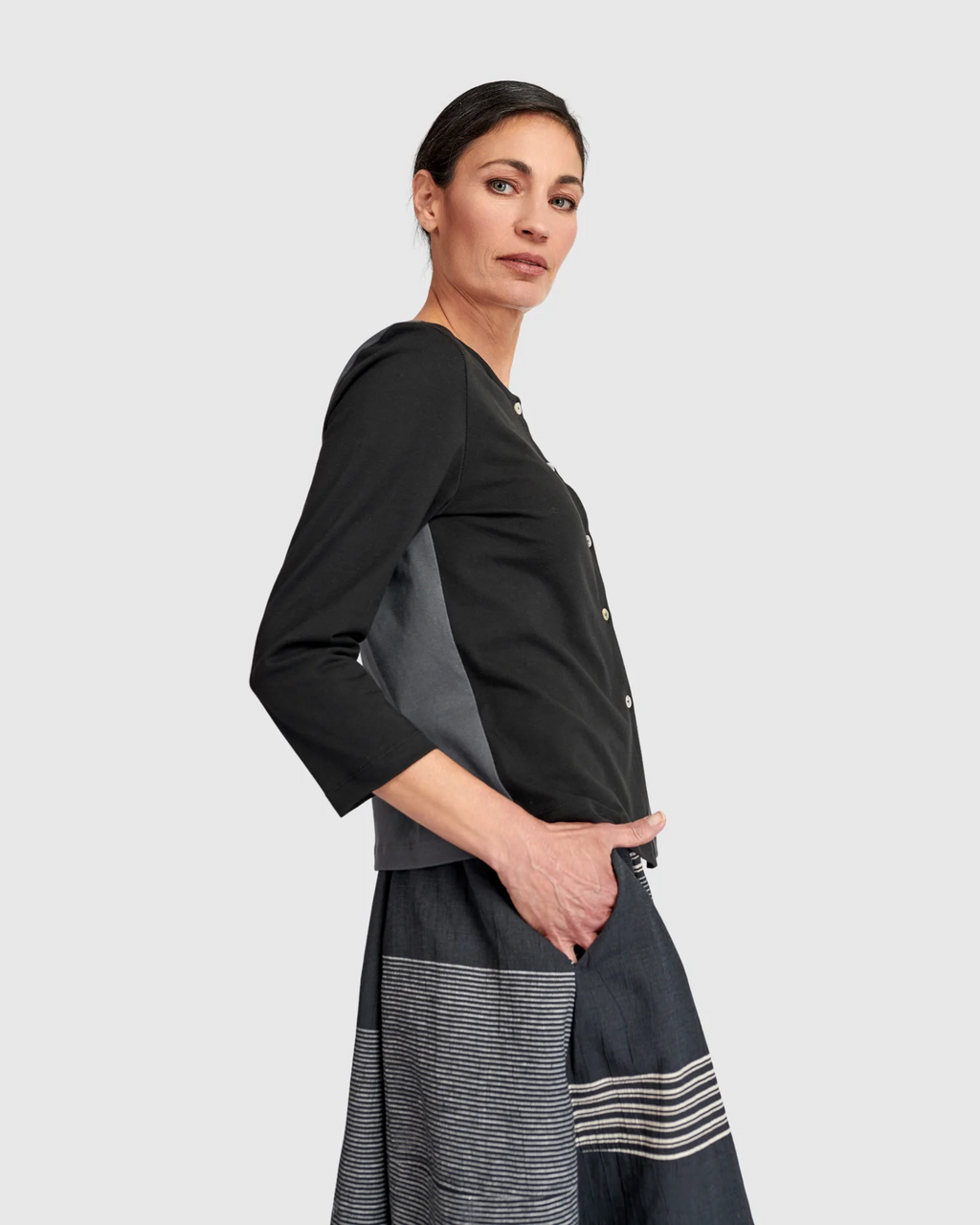 Alembika's Urban Rally Colorblock Cardigan in Mix