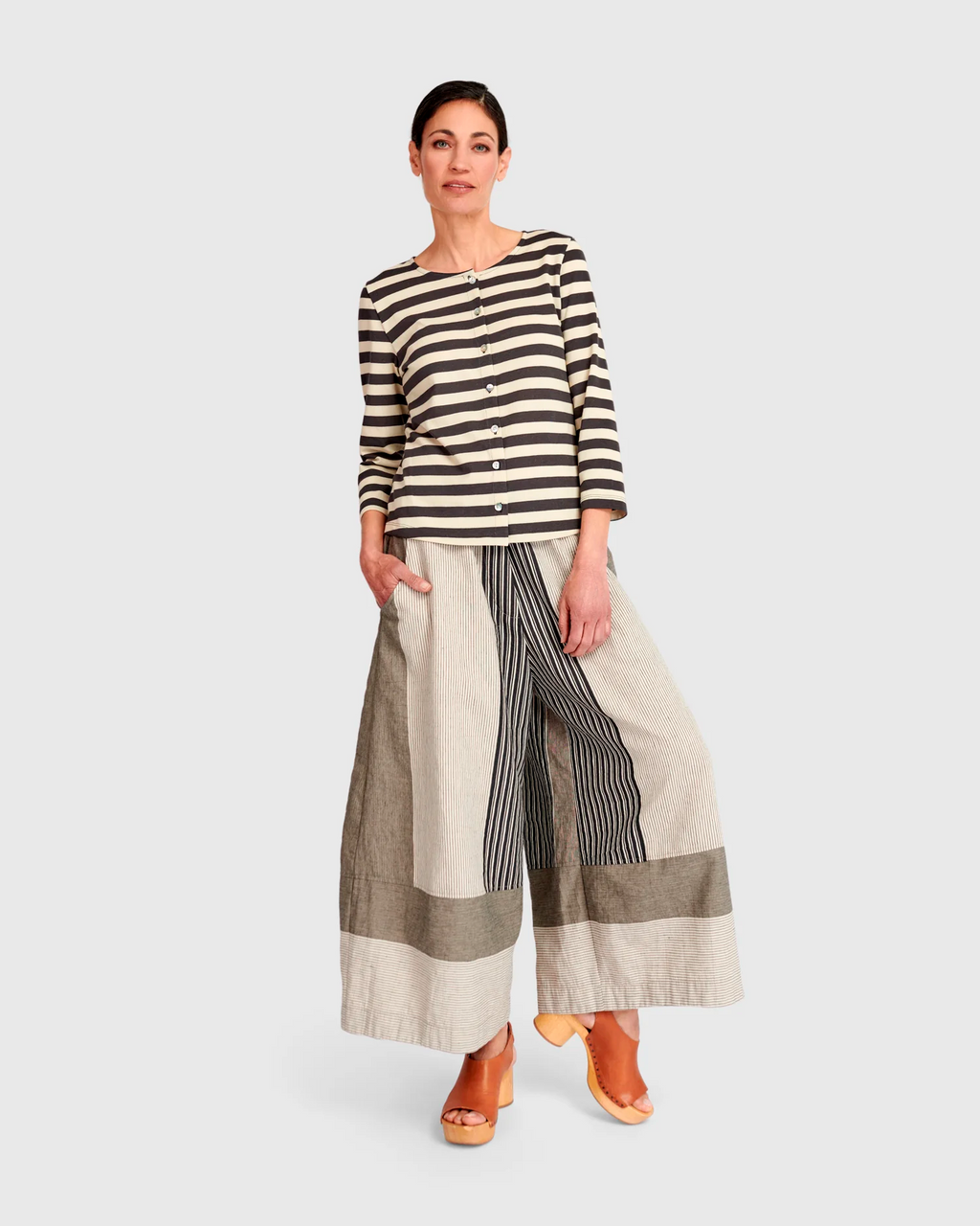 Alembika's Urban Rally Stripes Cardigan in Cream