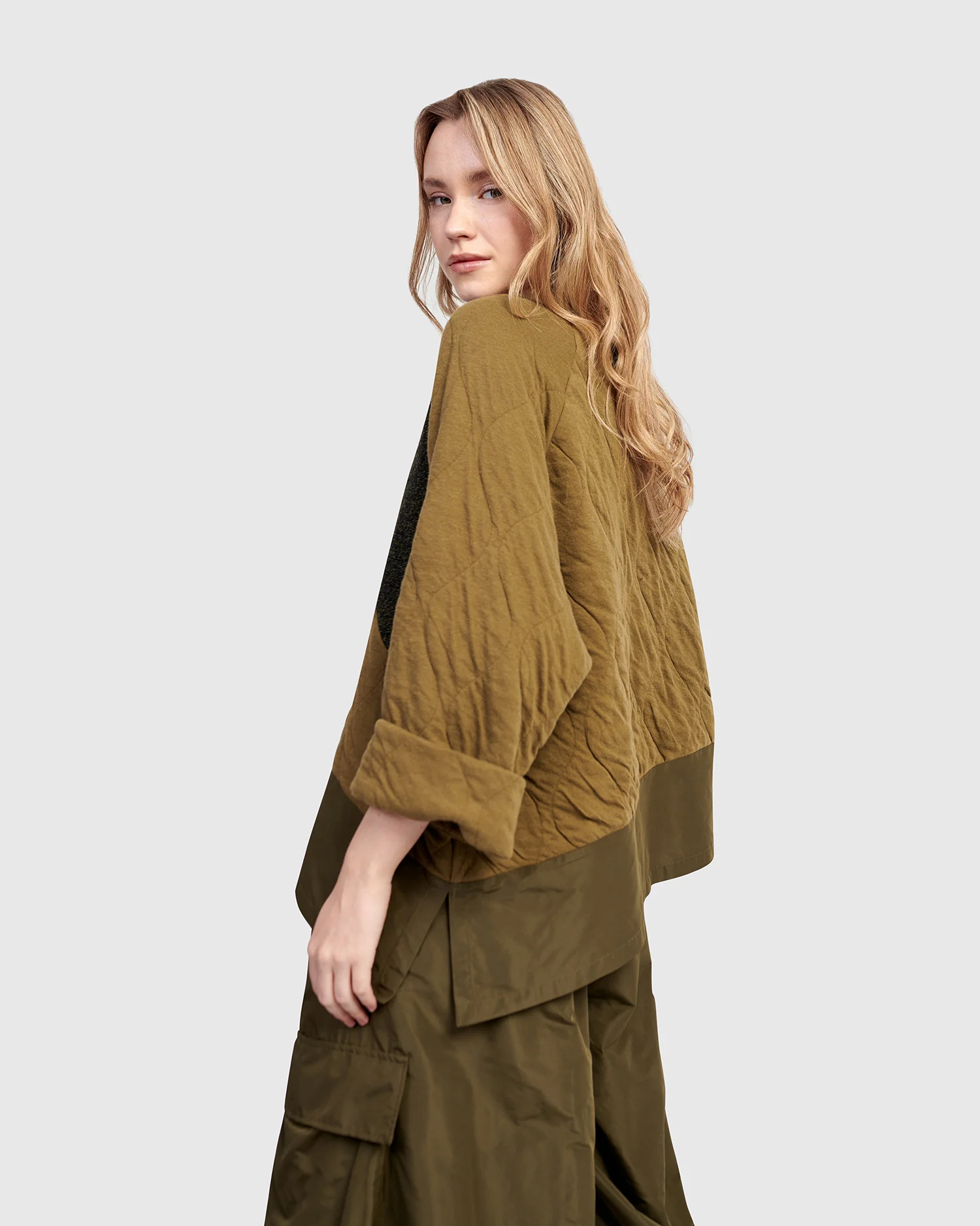 Alembika's Urban Spark Crewneck Top in Khaki
