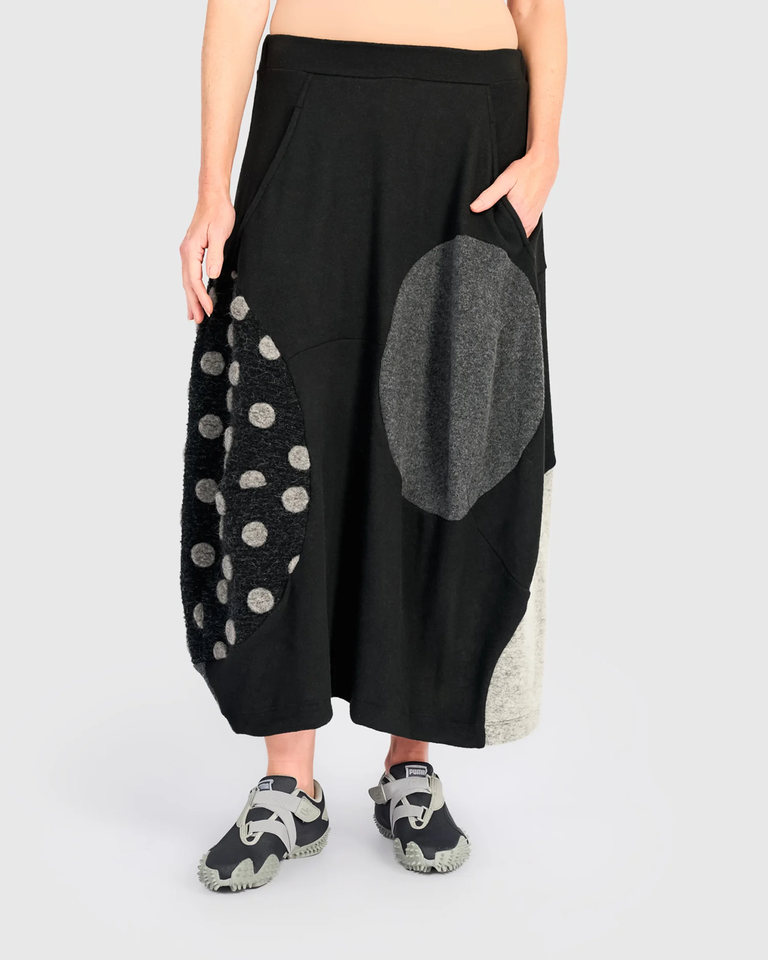 Alembika's ankle-length Urban Cozy Maxi Skirt in Storm