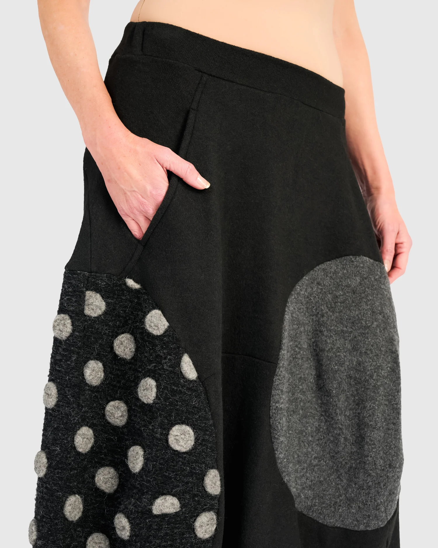 Alembika's ankle-length Urban Cozy Maxi Skirt in Storm