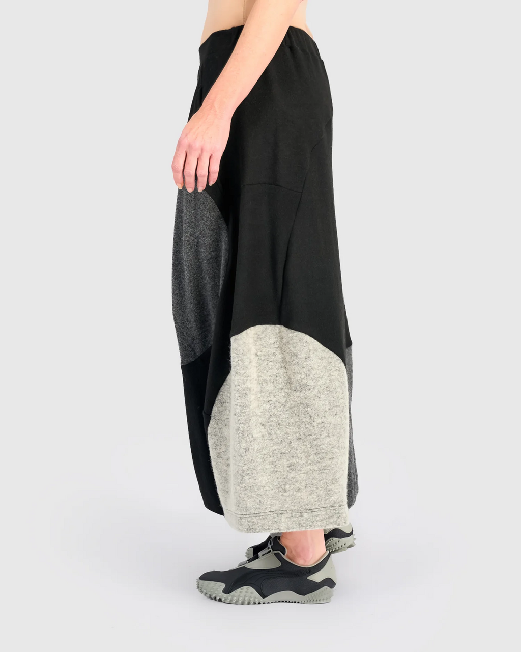 Alembika's ankle-length Urban Cozy Maxi Skirt in Storm