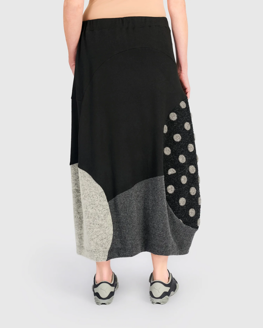 Alembika's ankle-length Urban Cozy Maxi Skirt in Storm